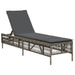 Ligbed met kussen poly rattan grijs