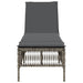 Ligbed met kussen poly rattan grijs