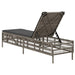 Ligbed met kussen poly rattan grijs