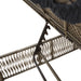 Ligbed met kussen poly rattan grijs
