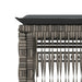 Ligbed met kussen poly rattan grijs