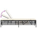 Ligbedden 2 st met tafel poly rattan zwart
