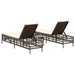 Ligstoelen 2 st met tafel poly rattan bruin