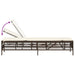 Ligstoelen 2 st met tafel poly rattan bruin