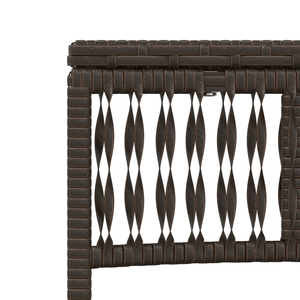 Ligstoelen 2 st met tafel poly rattan bruin