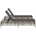 Ligbedden 2 st met tafel poly rattan grijs