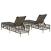 Ligbedden 2 st met tafel poly rattan grijs