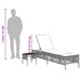 Ligbedden 2 st met tafel poly rattan grijs