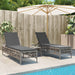Ligbedden 2 st met tafel poly rattan grijs