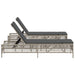 Ligbedden 2 st met tafel poly rattan lichtgrijs