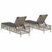 Ligbedden 2 st met tafel poly rattan lichtgrijs