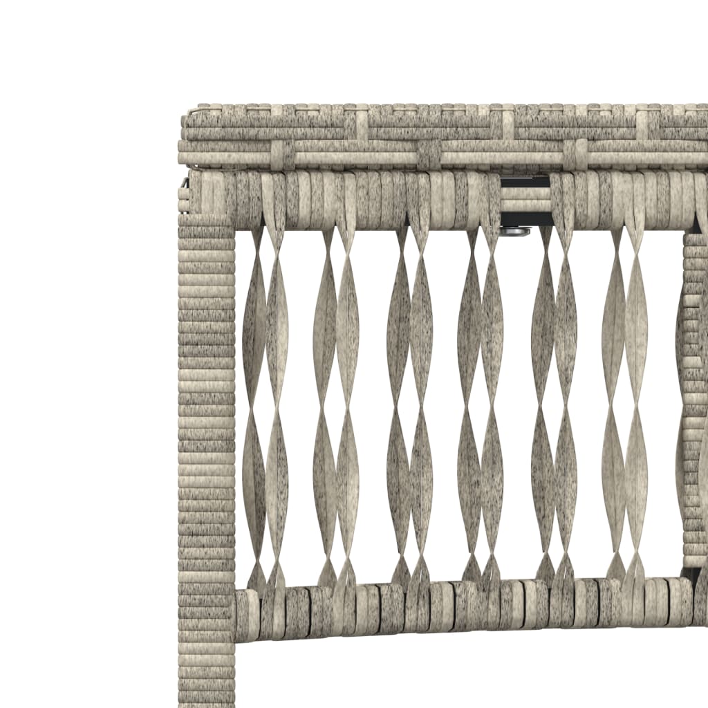Ligbedden 2 st met tafel poly rattan lichtgrijs