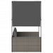 Ligbed tweepersoons met dak en gordijn poly rattan grijs