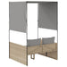 Ligbed tweepersoons met dak en gordijn poly rattan beige