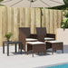 Tuinbank 2-zits met tafel en voetenbanken poly rattan bruin