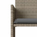 Tuinbank 2-zits met tafel en voetenbanken poly rattan grijs