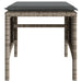 Tuinbank 2-zits met tafel en voetenbanken poly rattan grijs