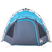 Koepeltent 3-persoons snelontgrendeling blauw