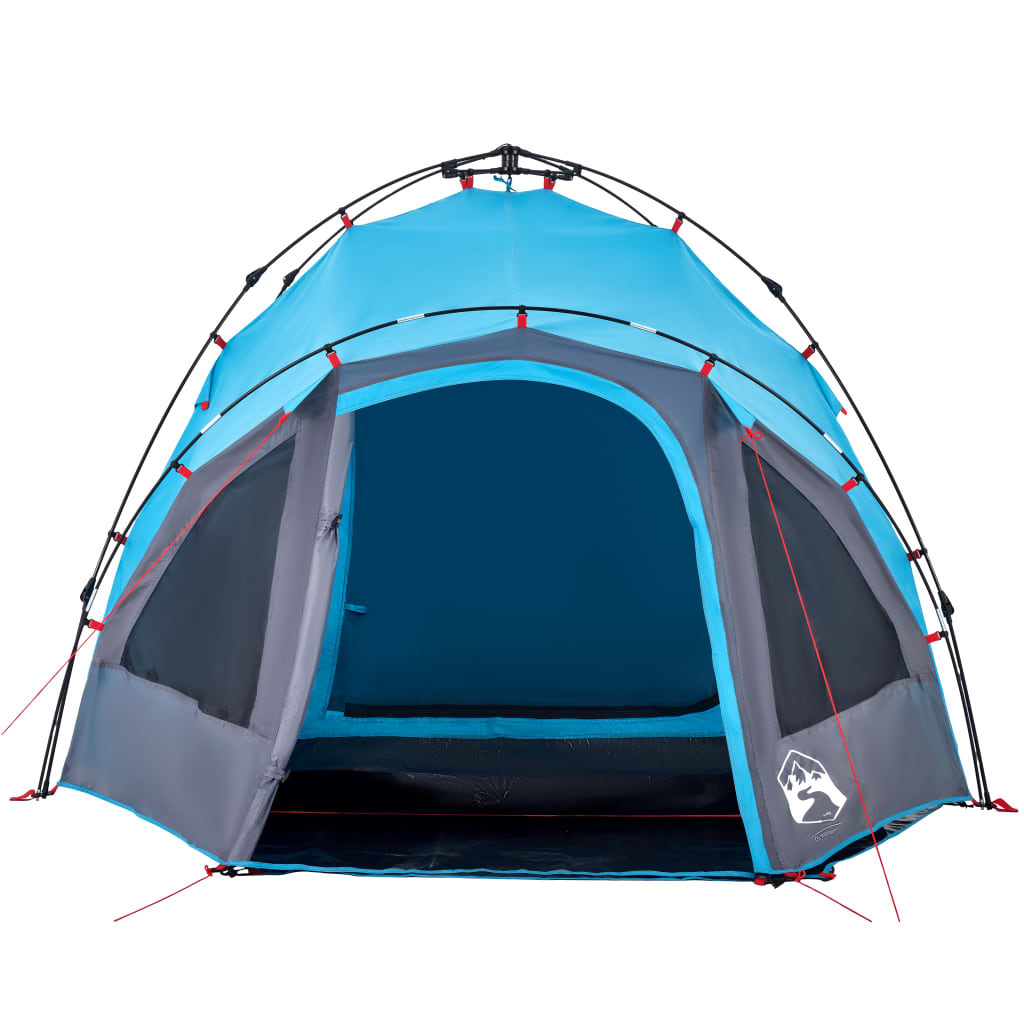 Koepeltent 3-persoons snelontgrendeling blauw