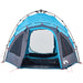 Koepeltent 3-persoons snelontgrendeling blauw