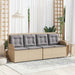 Tuinbankje verstelbaar met kussens poly rattan beige