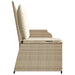 Tuinbankje verstelbaar met kussens poly rattan beige