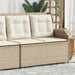 Tuinbankje verstelbaar met kussens poly rattan beige