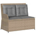 Tuinbankje verstelbaar met kussens poly rattan beige
