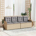 Tuinbankje verstelbaar met kussens poly rattan beige