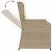 Tuinbankje verstelbaar met kussens poly rattan beige