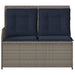 Ligbank voor in de tuin met kussens grijs poly rattan