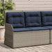 Ligbank voor in de tuin met kussens grijs poly rattan