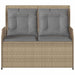 Tuinbankje verstelbaar met kussens poly rattan beige