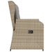 Tuinbankje verstelbaar met kussens poly rattan beige