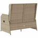 Tuinbankje verstelbaar met kussens poly rattan beige