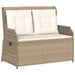 Tuinbankje verstelbaar met kussens poly rattan beige