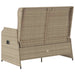 Tuinbankje verstelbaar met kussens poly rattan beige