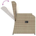 Tuinbankje verstelbaar met kussens poly rattan beige