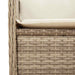 Tuinbankje verstelbaar met kussens poly rattan beige