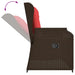 Ligbank voor in de tuin met kussens bruin poly rattan