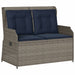 Ligbank voor in de tuin met kussens grijs poly rattan