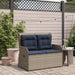 Ligbank voor in de tuin met kussens grijs poly rattan