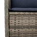 Ligbank voor in de tuin met kussens grijs poly rattan