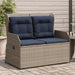 Ligbank voor in de tuin met kussens grijs poly rattan