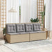 Tuinbankje verstelbaar met kussens poly rattan beige