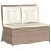 Tuinbankje verstelbaar met kussens poly rattan beige