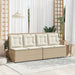 Tuinbankje verstelbaar met kussens poly rattan beige