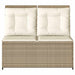 Tuinbankje verstelbaar met kussens poly rattan beige