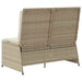 Tuinbankje verstelbaar met kussens poly rattan beige