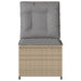 Tuinbank verstelbaar met kussens poly rattan beige